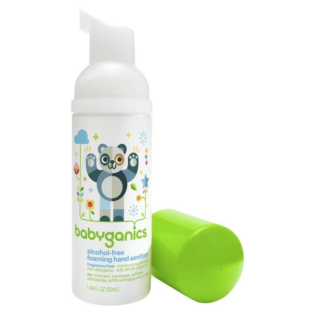 BabyGanics, Foaming Hand Sanitizer, Alcohol-Free, Fragrance Free/ Mandarin, 1.69 fl oz (50 ml)
